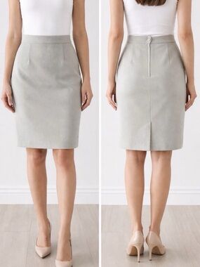 Vintage 70’s Sisley Made in Italy Wool Cashmere Pencil Skirt - Gray - Size 28